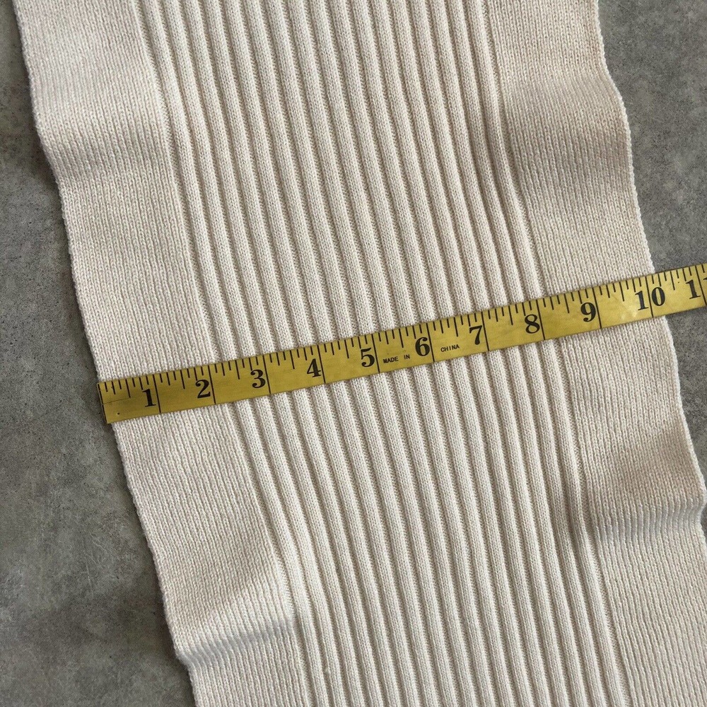 Banana Republic Scarf Wool Cream Knit Rectangle Unisex Ribbed - Picture 7 of 9